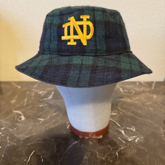 Notre Dame Fighting Irish Women's Irish PLAID Bucket Hat Size Medium - Picture 1 of 4